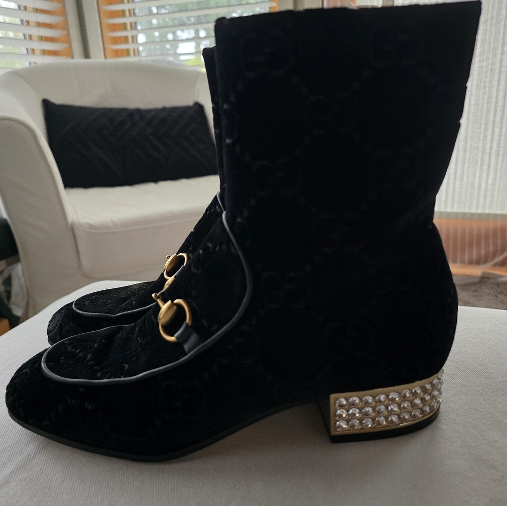 Gucci velvet and crystal boots 37 - Picture 11 of 11